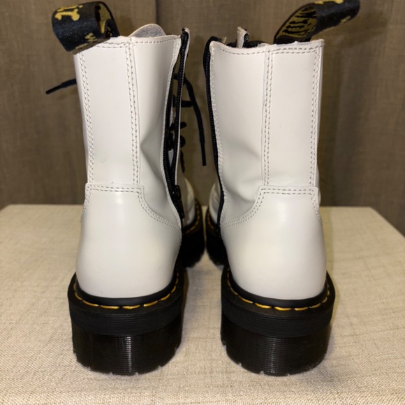 Dr. Martens | Unisex Jadon Boot White Smooth Leather Platforms | Size 9M/10L - Picture 8 of 8